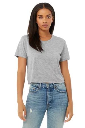 Bella   Canvas Womens Flowy Cropped Short Sleeve Crewneck T-Shirt - Heather Grey