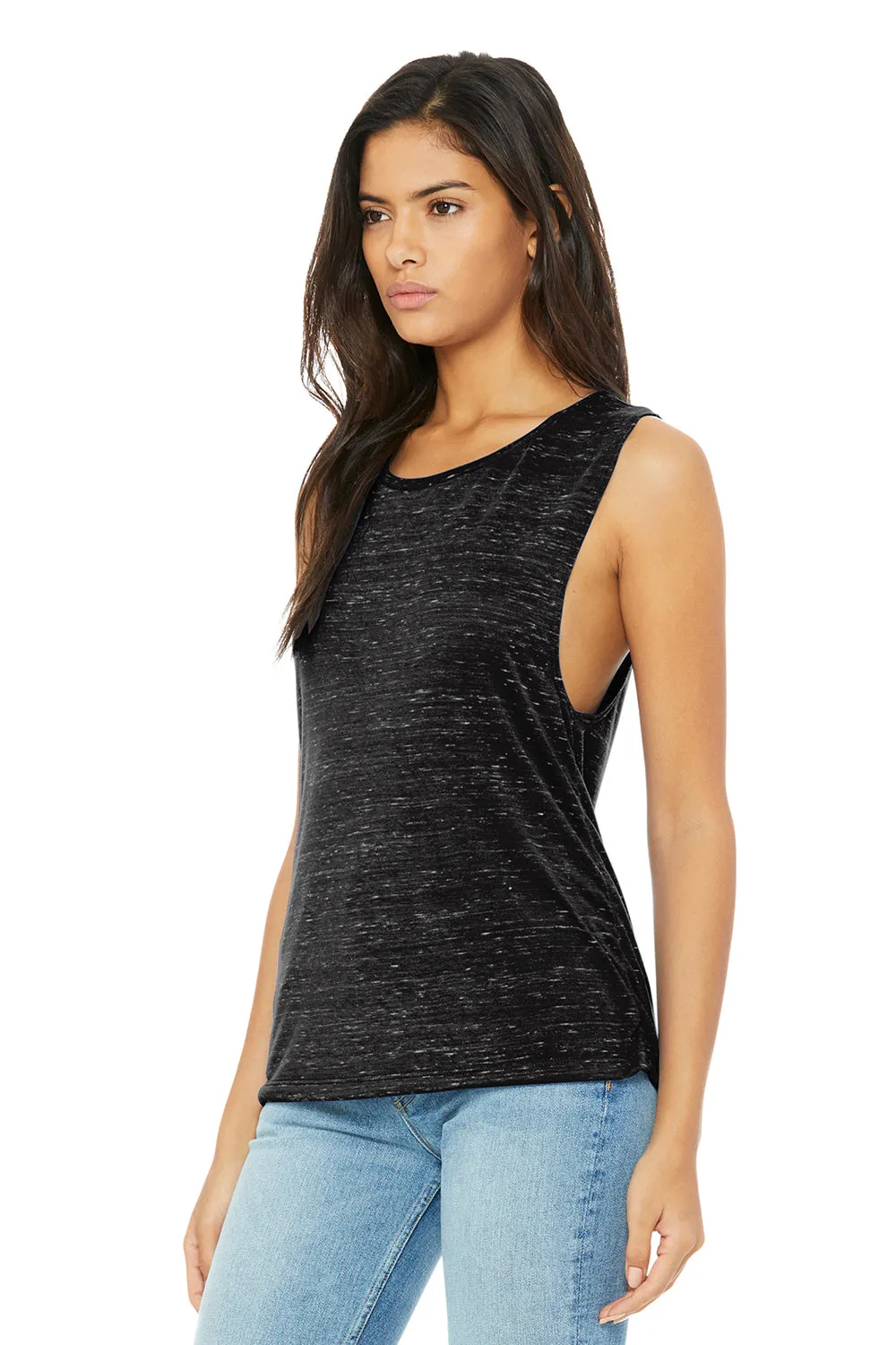 Bella   Canvas Womens Flowy Muscle Tank Top - Black Marble - Closeout