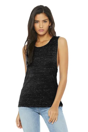Bella   Canvas Womens Flowy Muscle Tank Top - Black Marble - Closeout