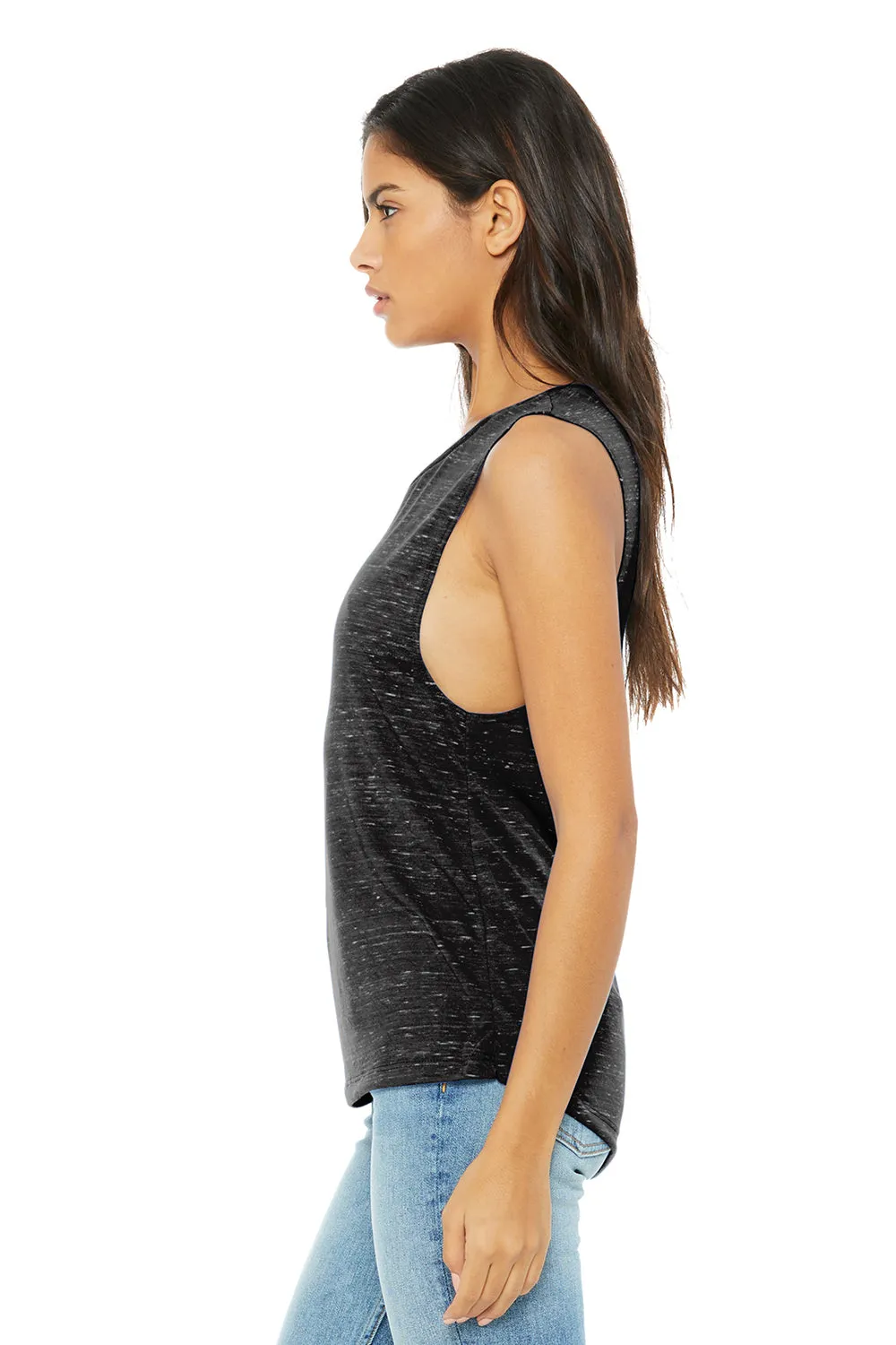 Bella   Canvas Womens Flowy Muscle Tank Top - Black Marble - Closeout