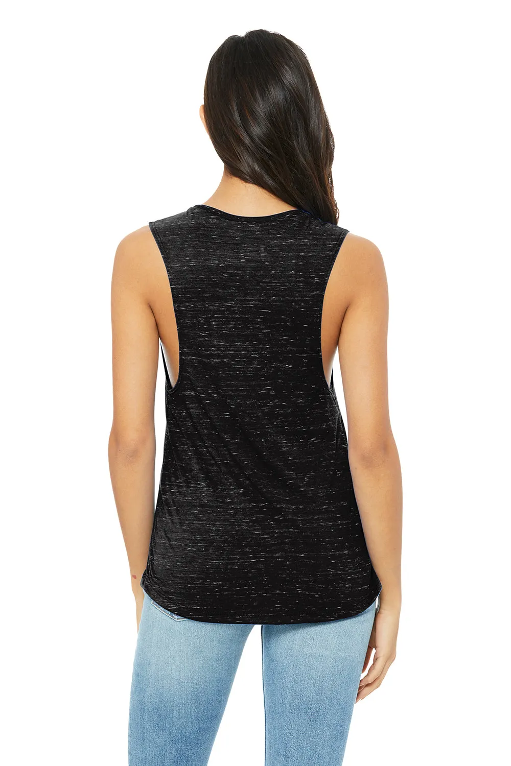 Bella   Canvas Womens Flowy Muscle Tank Top - Black Marble - Closeout