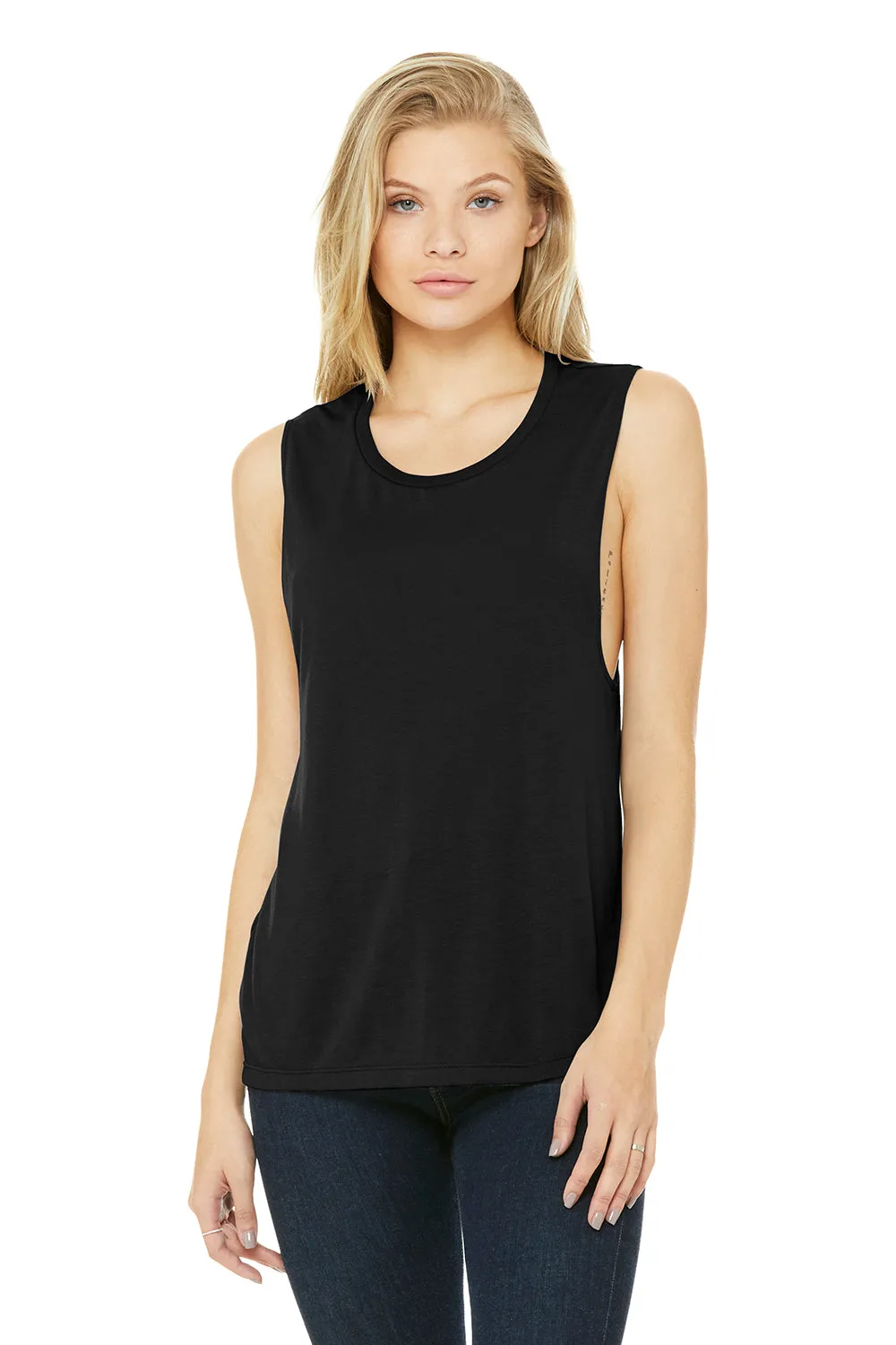 Bella   Canvas Womens Flowy Muscle Tank Top - Black