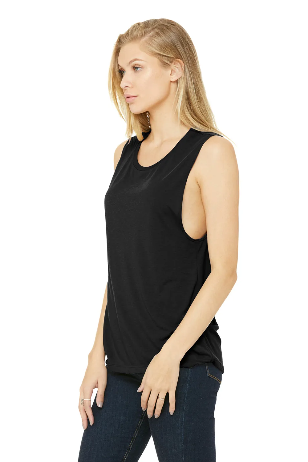 Bella   Canvas Womens Flowy Muscle Tank Top - Black