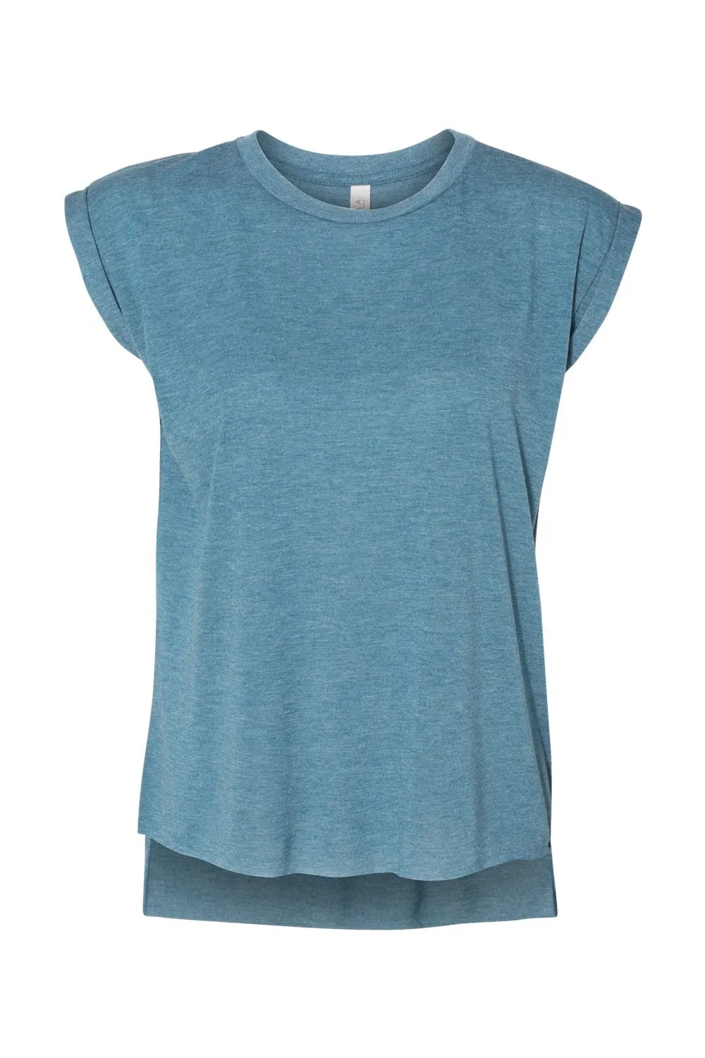 Bella   Canvas Womens Flowy Muscle Tank Top - Heather Deep Teal Blue - Closeout
