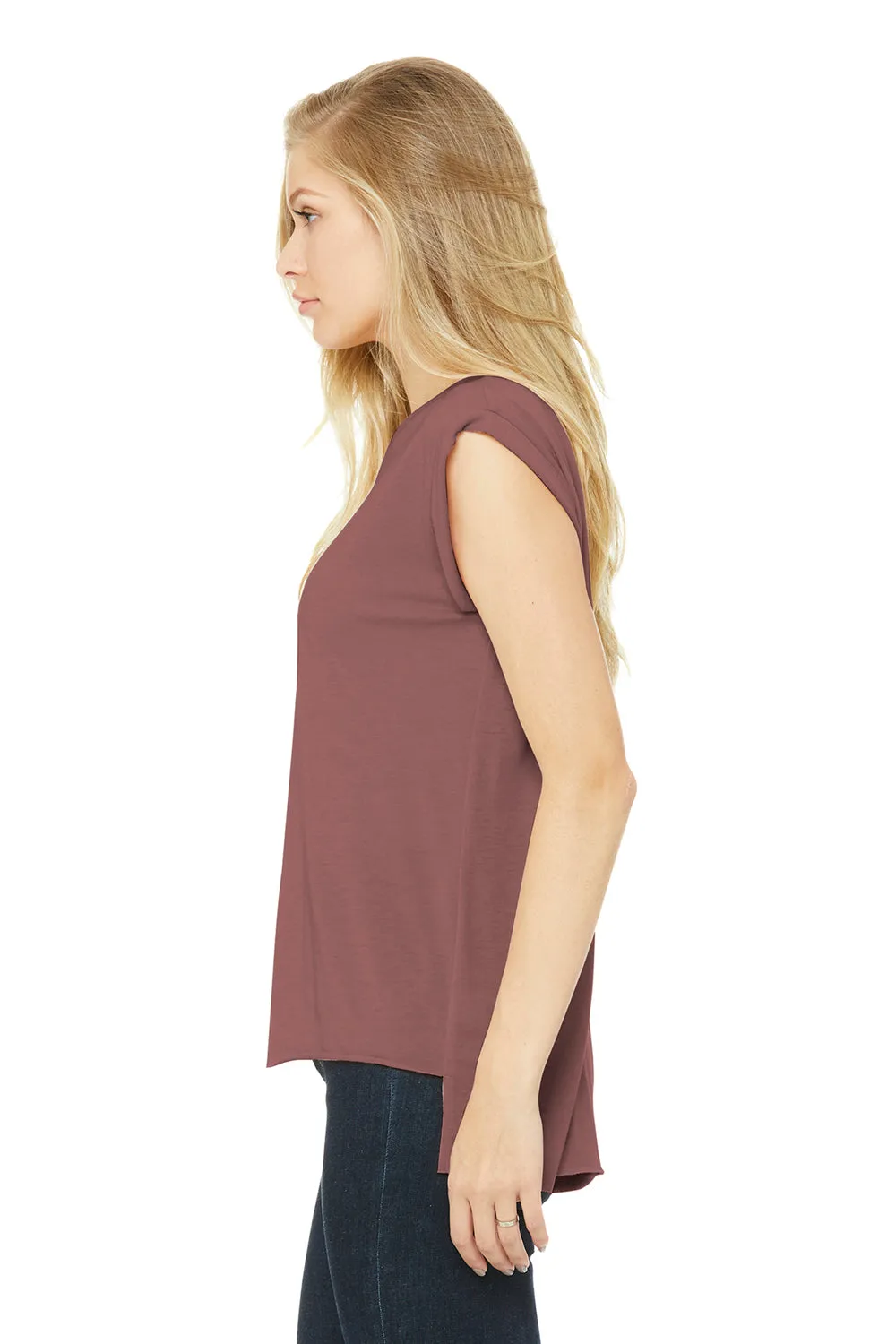 Bella   Canvas Womens Flowy Muscle Tank Top - Mauve - Closeout