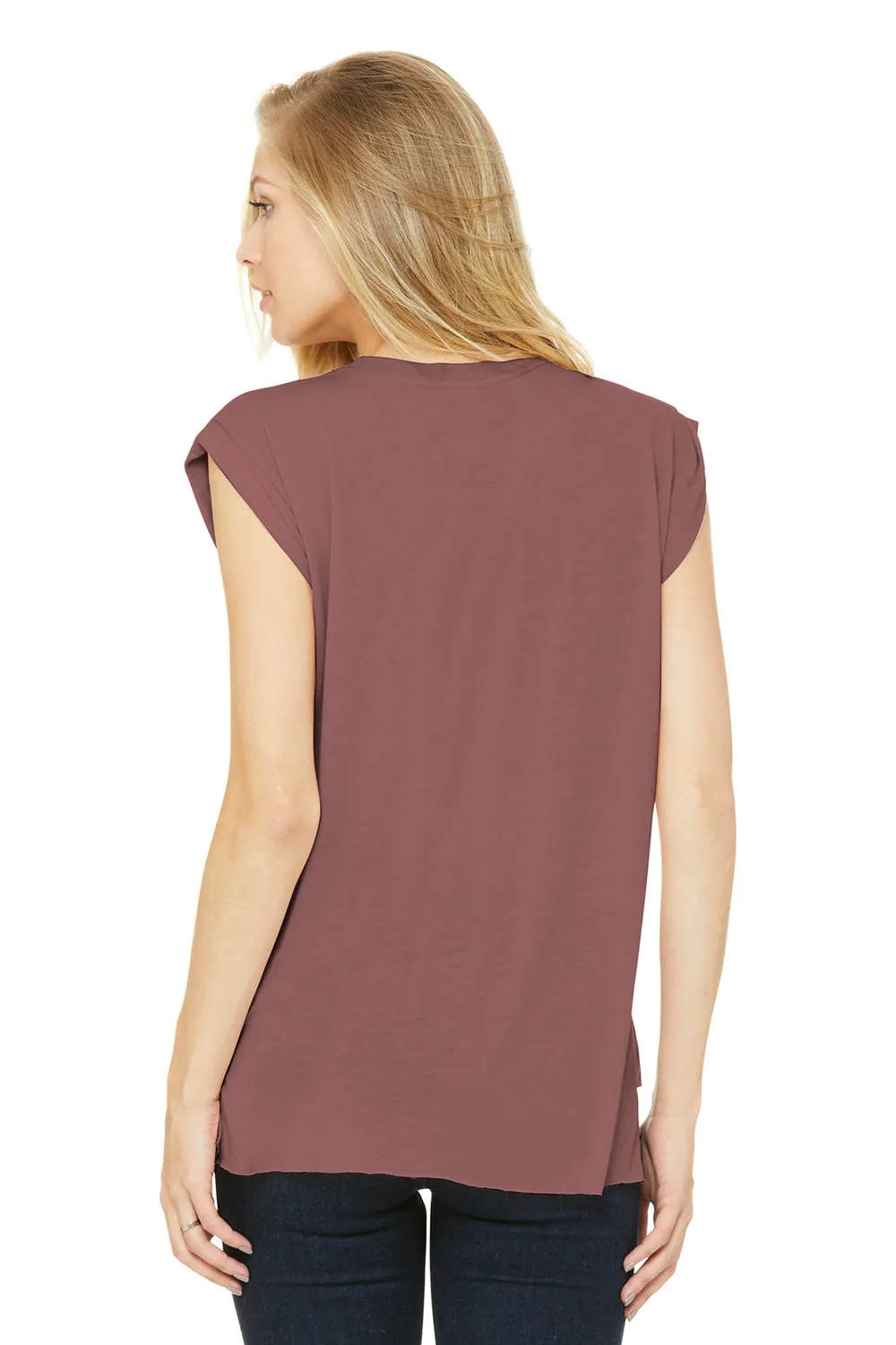 Bella   Canvas Womens Flowy Muscle Tank Top - Mauve - Closeout