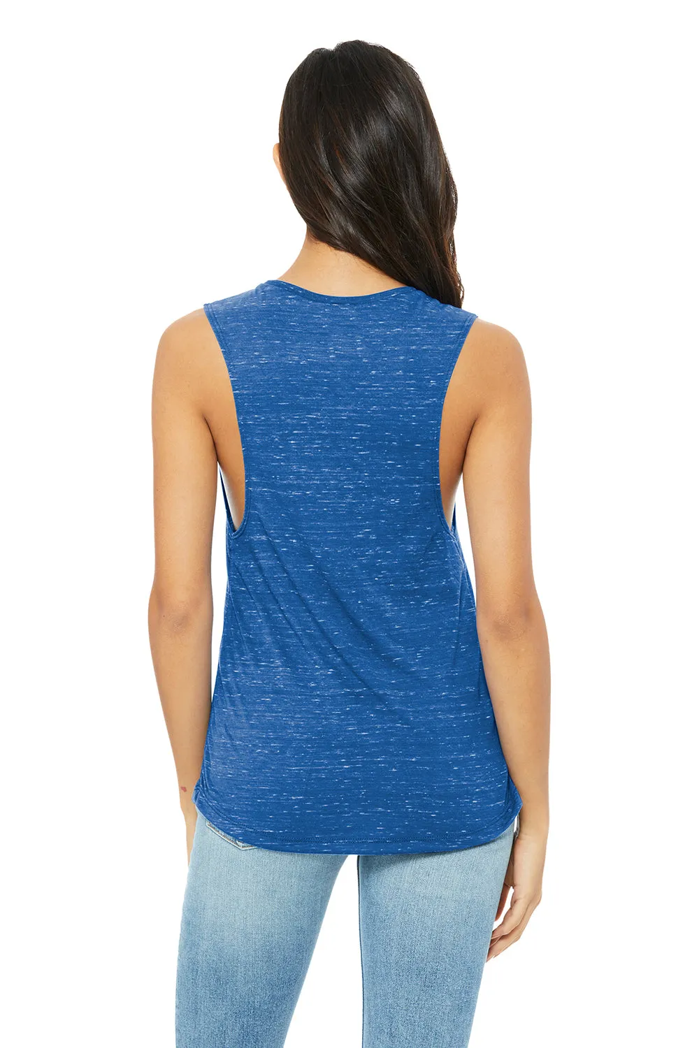 Bella   Canvas Womens Flowy Muscle Tank Top - True Royal Blue Marble - Closeout