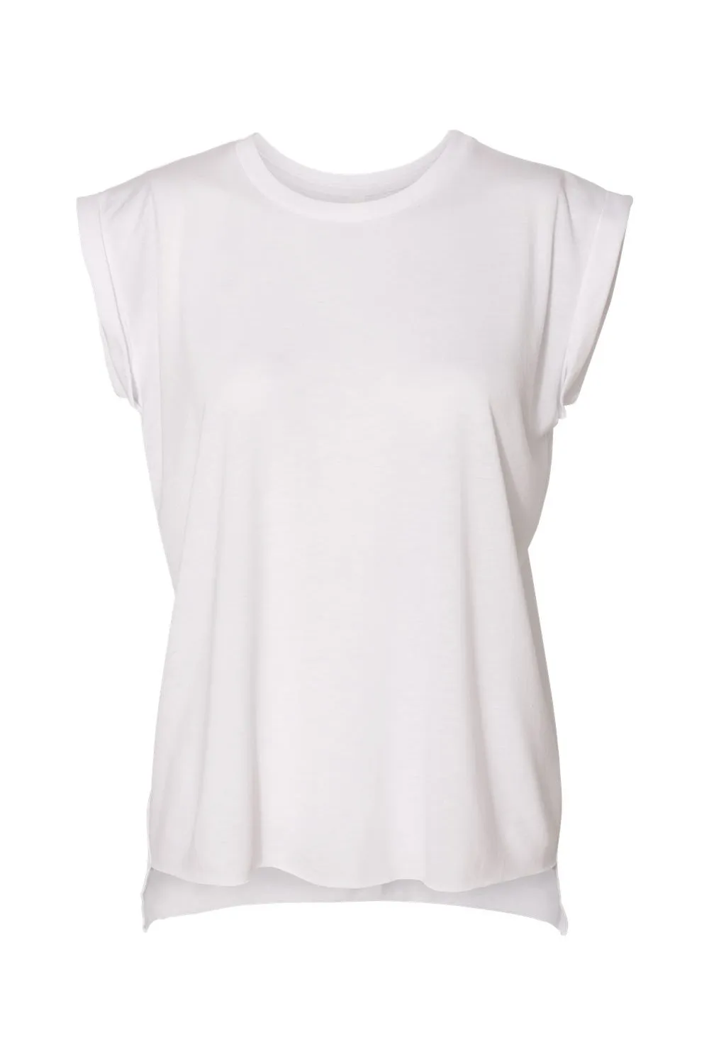 Bella   Canvas Womens Flowy Muscle Tank Top - White - Closeout