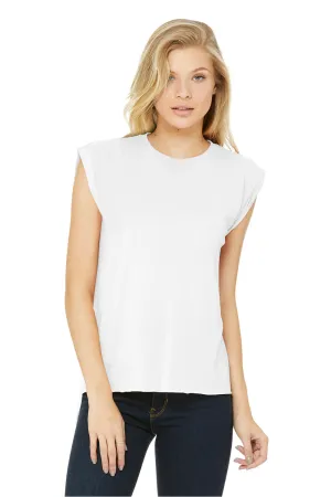 Bella   Canvas Womens Flowy Muscle Tank Top - White - Closeout