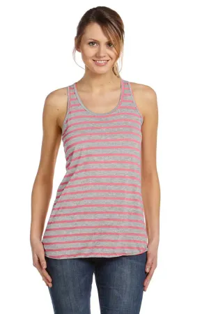 Bella   Canvas Womens Flowy Tank Top - Heather Grey/Neon Pink