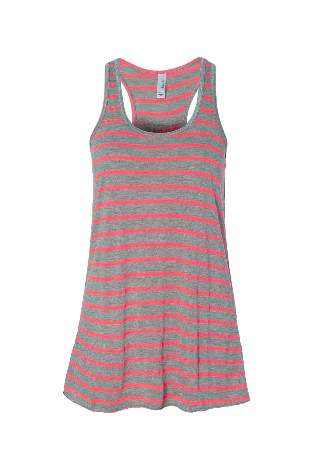 Bella   Canvas Womens Flowy Tank Top - Heather Grey/Neon Pink
