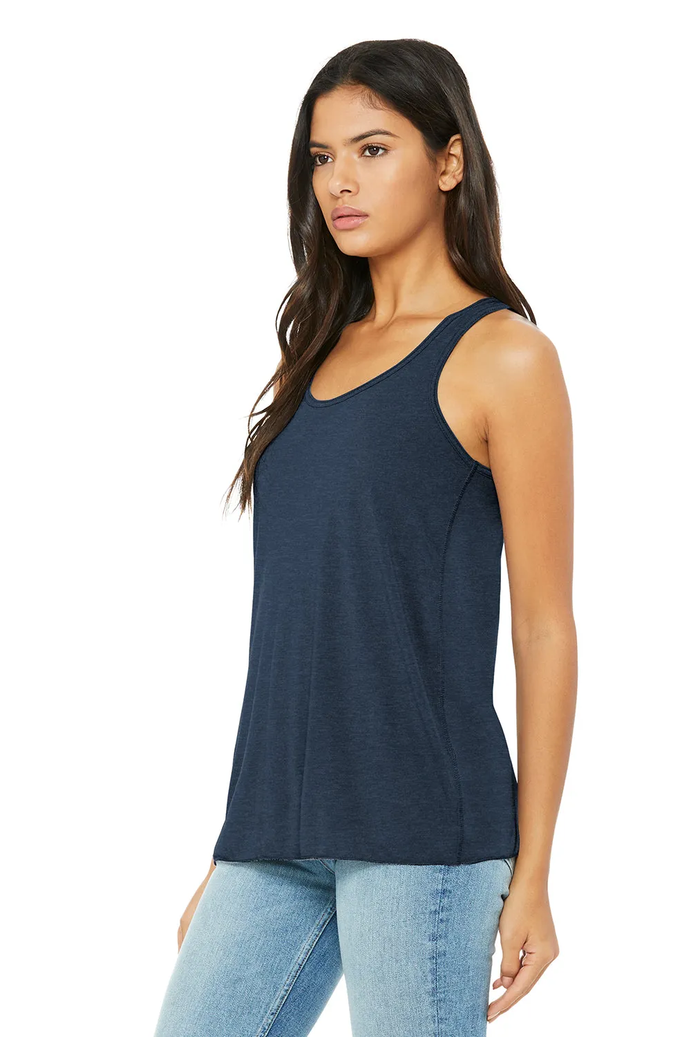Bella   Canvas Womens Flowy Tank Top - Heather Navy Blue - Closeout