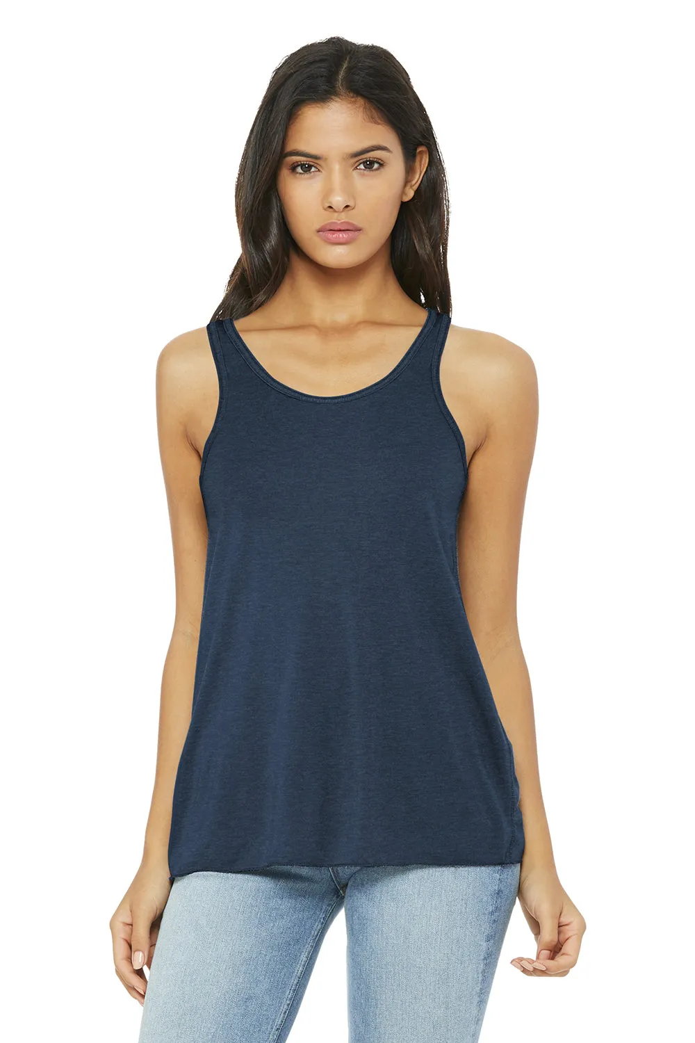 Bella   Canvas Womens Flowy Tank Top - Heather Navy Blue - Closeout