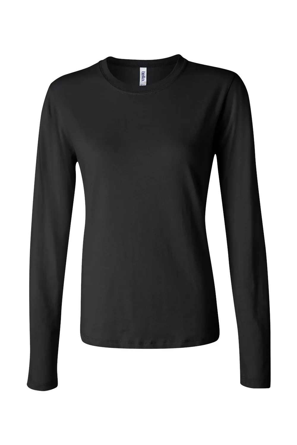Bella   Canvas Womens Jersey Long Sleeve Crewneck T-Shirt - Black