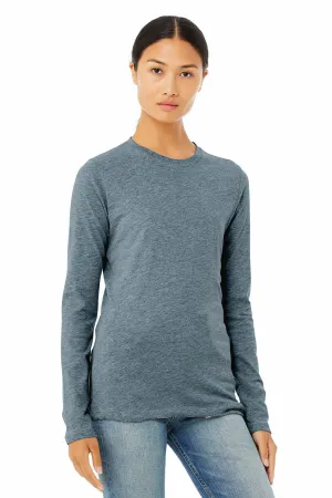 Bella   Canvas Womens Jersey Long Sleeve Crewneck T-Shirt - Heather Slate