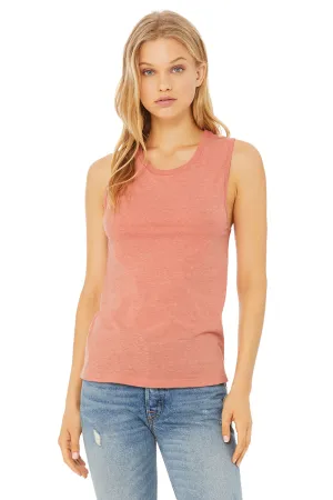 Bella   Canvas Womens Jersey Muscle Tank Top - Heather Sunset Orange