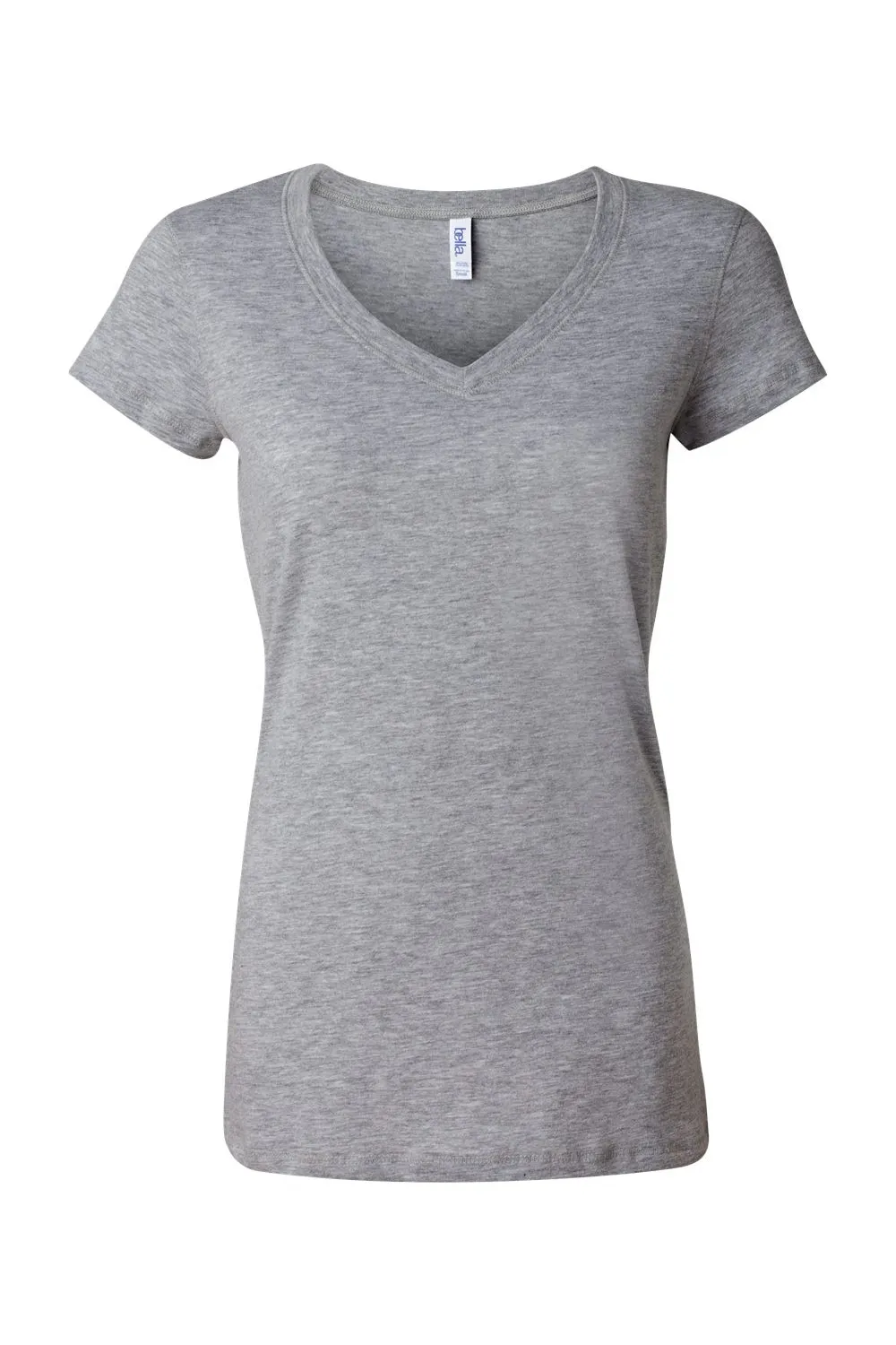Bella   Canvas Womens Jersey Short Sleeve V-Neck T-Shirt - Heather Grey