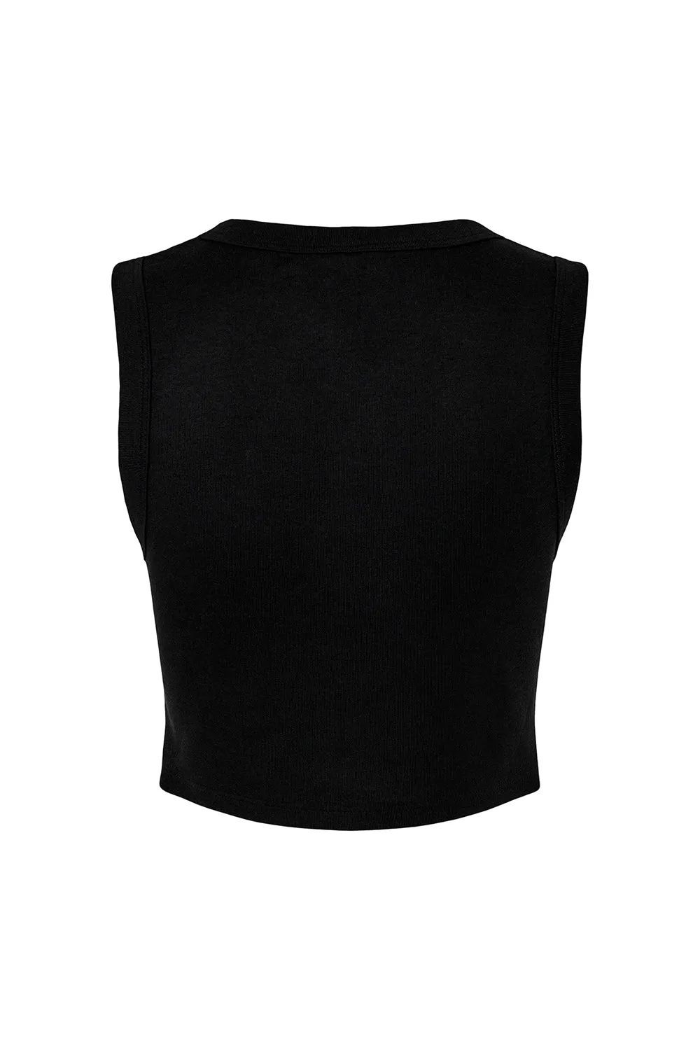 Bella   Canvas Womens Micro Ribbed Muscle Crop Tank Top - Black