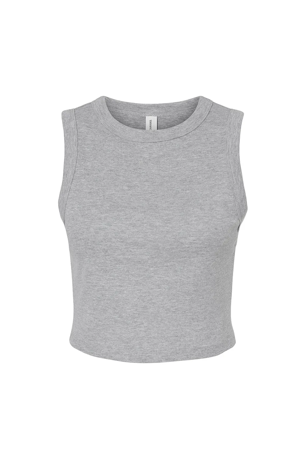 Bella   Canvas Womens Micro Ribbed Muscle Crop Tank Top - Heather Grey