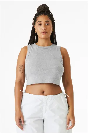 Bella   Canvas Womens Micro Ribbed Muscle Crop Tank Top - Heather Grey