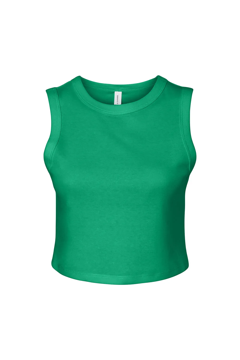 Bella   Canvas Womens Micro Ribbed Muscle Crop Tank Top - Kelly Green