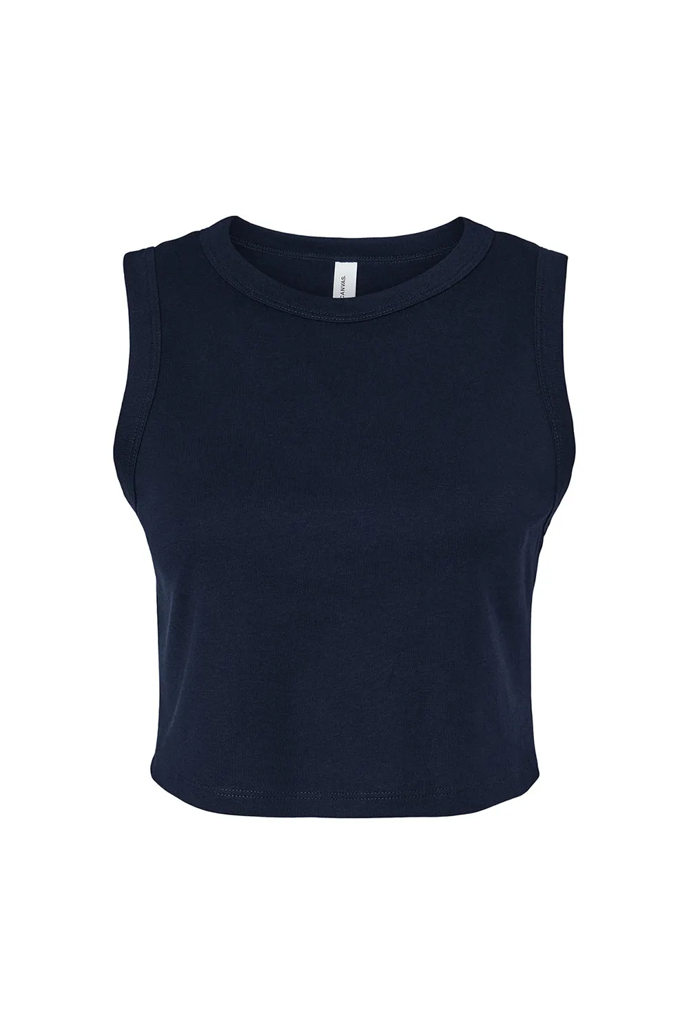 Bella   Canvas Womens Micro Ribbed Muscle Crop Tank Top - Navy Blue