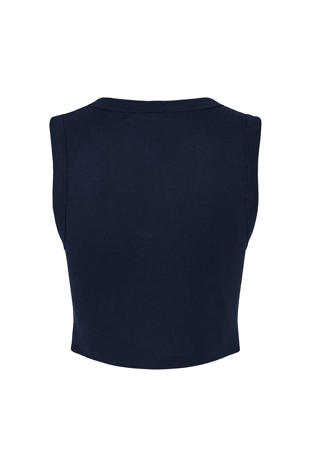 Bella   Canvas Womens Micro Ribbed Muscle Crop Tank Top - Navy Blue