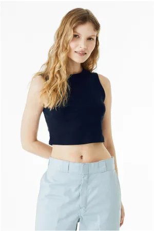 Bella   Canvas Womens Micro Ribbed Muscle Crop Tank Top - Navy Blue
