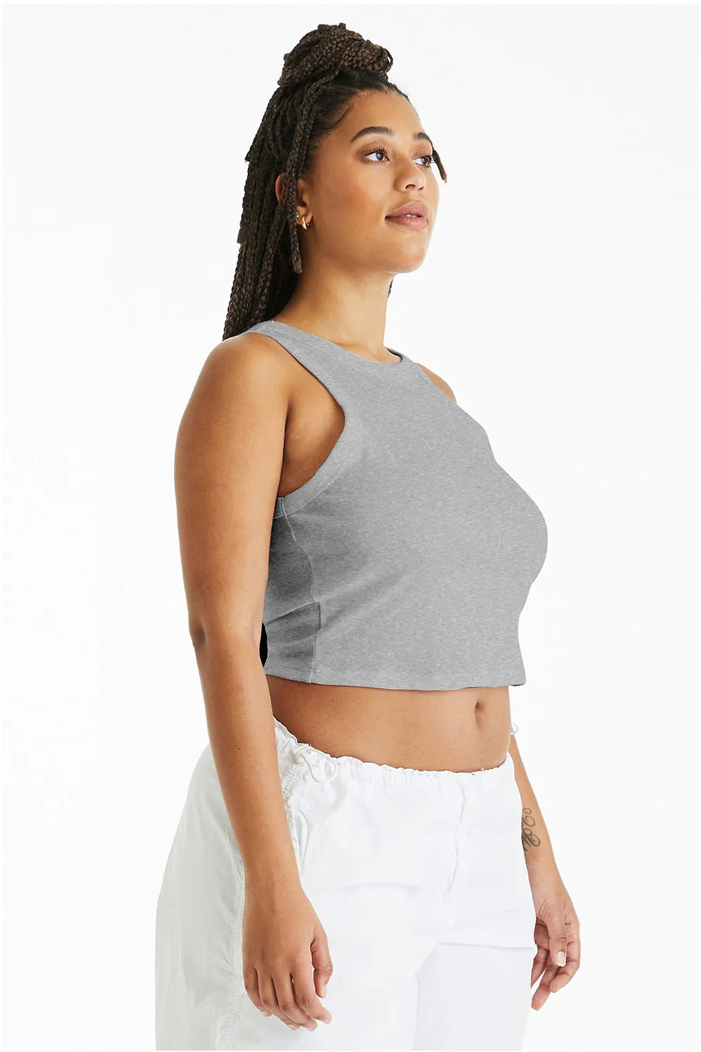 Bella   Canvas Womens Micro Ribbed Racerback Tank Top - Heather Grey