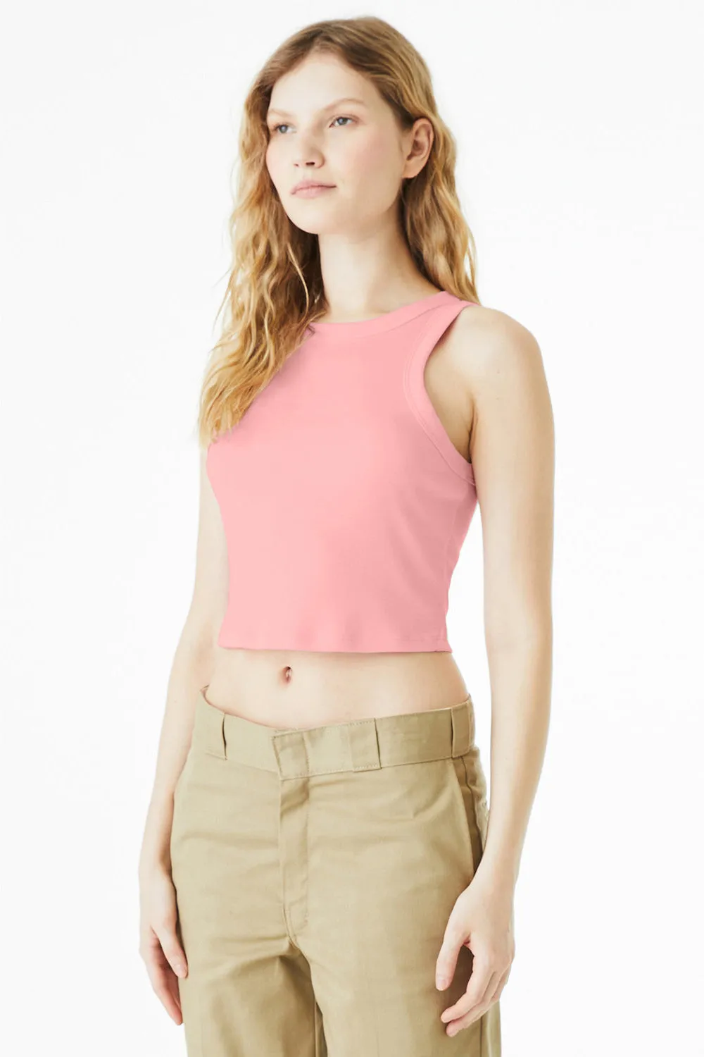 Bella   Canvas Womens Micro Ribbed Racerback Tank Top - Pink