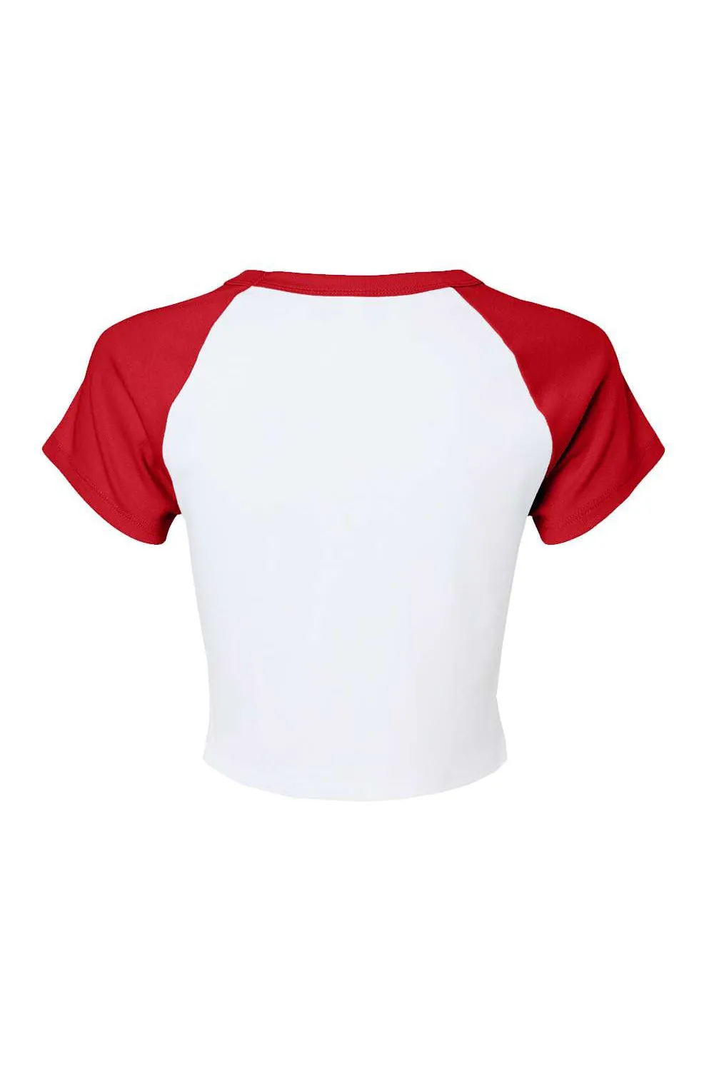 Bella   Canvas Womens Micro Ribbed Raglan Short Sleeve Crewneck Baby T-Shirt - White/Red