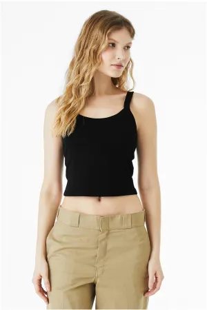 Bella   Canvas Womens Micro Ribbed Scoop Tank Top - Black