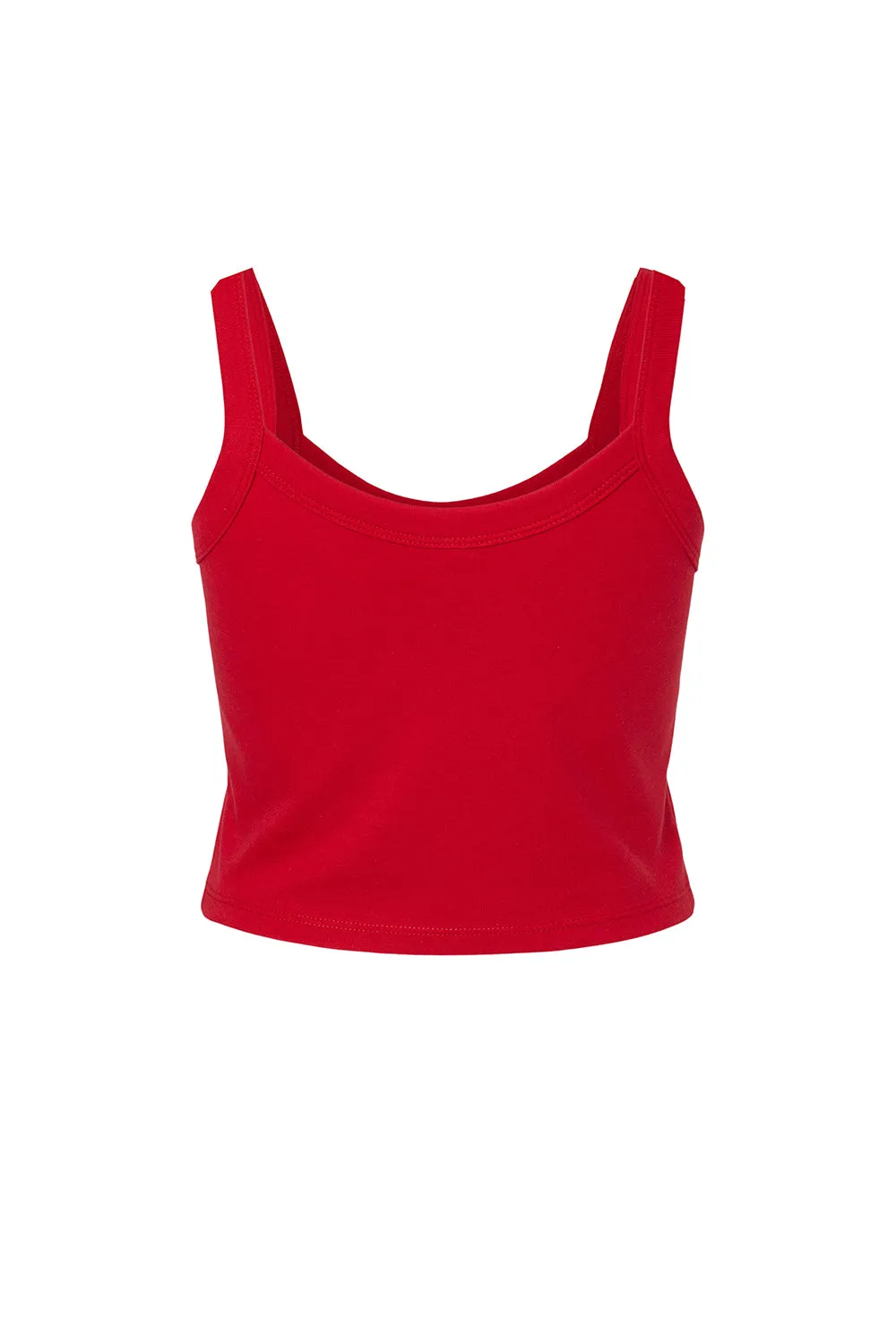 Bella   Canvas Womens Micro Ribbed Scoop Tank Top - Red