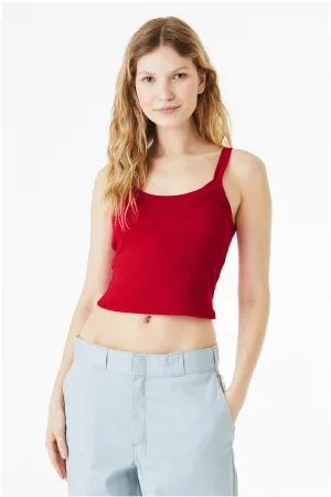 Bella   Canvas Womens Micro Ribbed Scoop Tank Top - Red