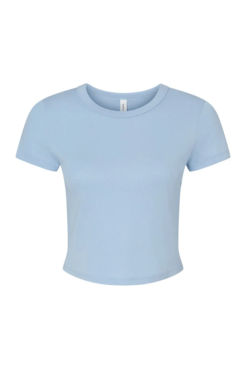 Bella   Canvas Womens Micro Ribbed Short Sleeve Crewneck Baby T-Shirt - Baby Blue