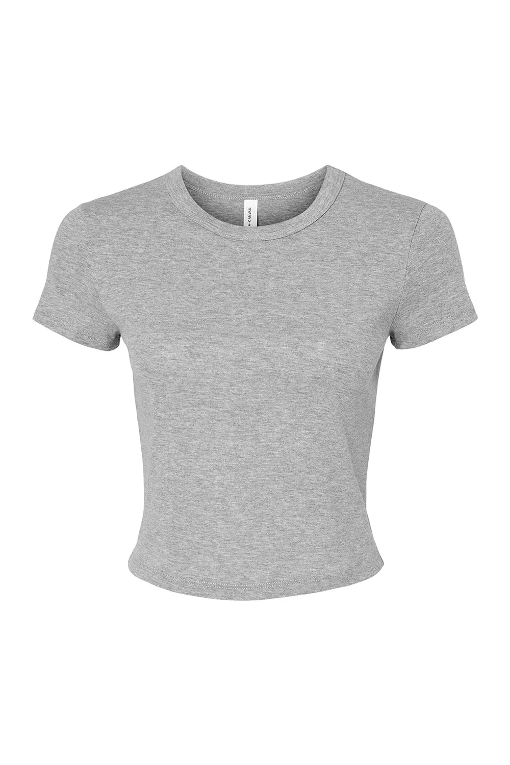 Bella   Canvas Womens Micro Ribbed Short Sleeve Crewneck Baby T-Shirt - Heather Grey