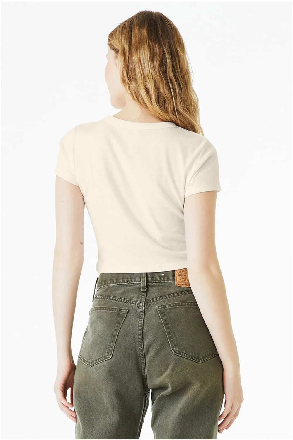 Bella   Canvas Womens Micro Ribbed Short Sleeve Crewneck Baby T-Shirt - Natural