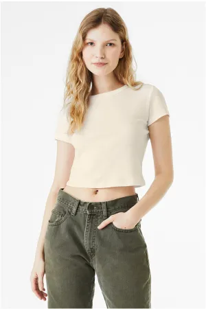 Bella   Canvas Womens Micro Ribbed Short Sleeve Crewneck Baby T-Shirt - Natural