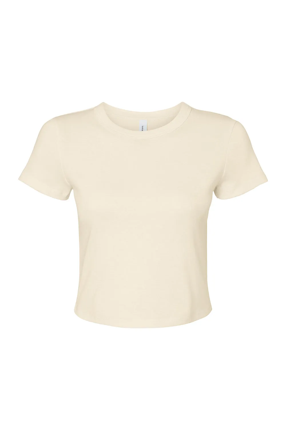 Bella   Canvas Womens Micro Ribbed Short Sleeve Crewneck Baby T-Shirt - Natural