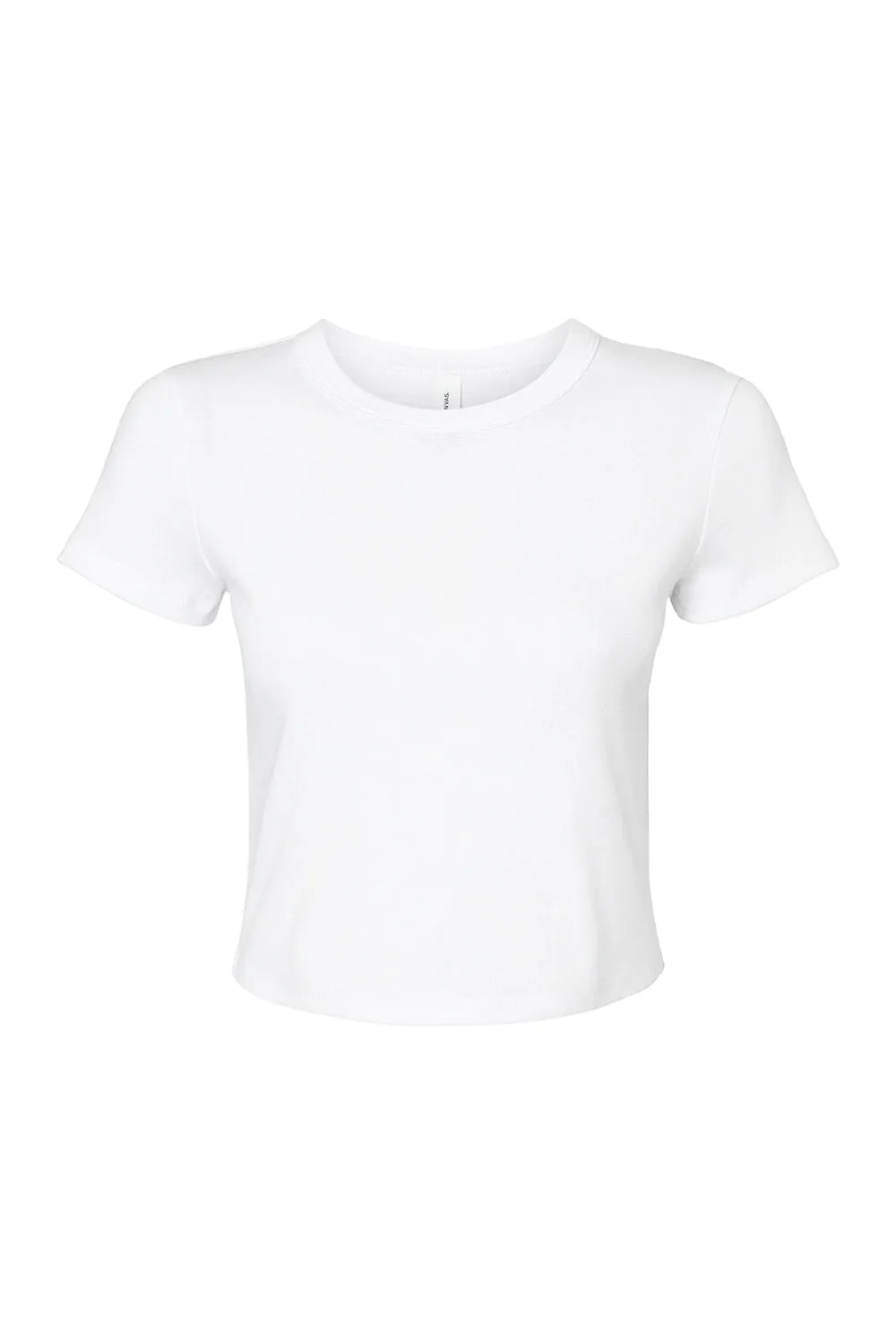 Bella   Canvas Womens Micro Ribbed Short Sleeve Crewneck Baby T-Shirt - White