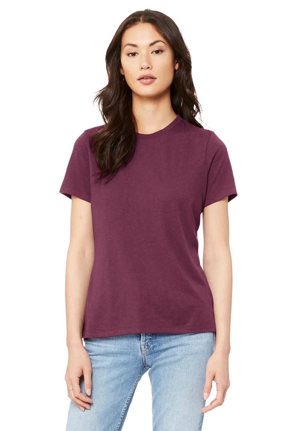 Bella   Canvas Womens Relaxed Jersey Short Sleeve Crewneck T-Shirt - Maroon