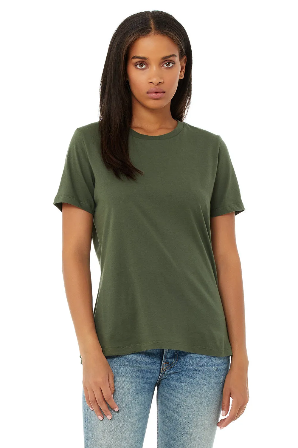 Bella   Canvas Womens Relaxed Jersey Short Sleeve Crewneck T-Shirt - Military Green
