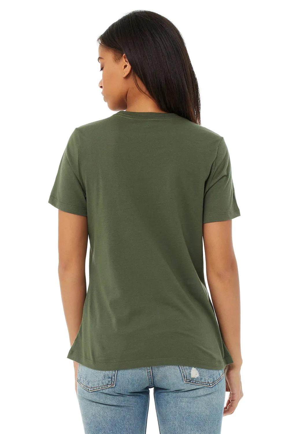 Bella   Canvas Womens Relaxed Jersey Short Sleeve Crewneck T-Shirt - Military Green
