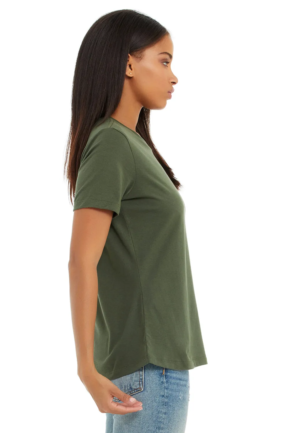 Bella   Canvas Womens Relaxed Jersey Short Sleeve Crewneck T-Shirt - Military Green