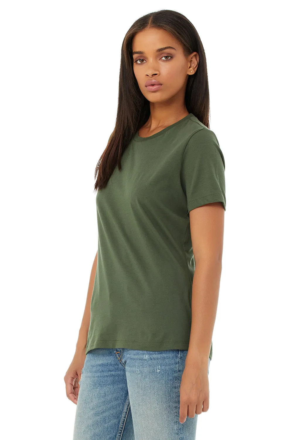 Bella   Canvas Womens Relaxed Jersey Short Sleeve Crewneck T-Shirt - Military Green