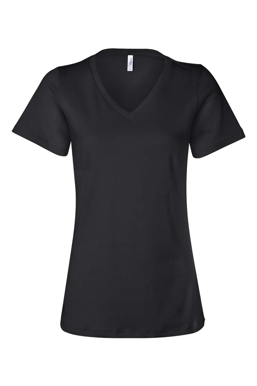 Bella   Canvas Womens Relaxed Jersey Short Sleeve V-Neck T-Shirt - Black