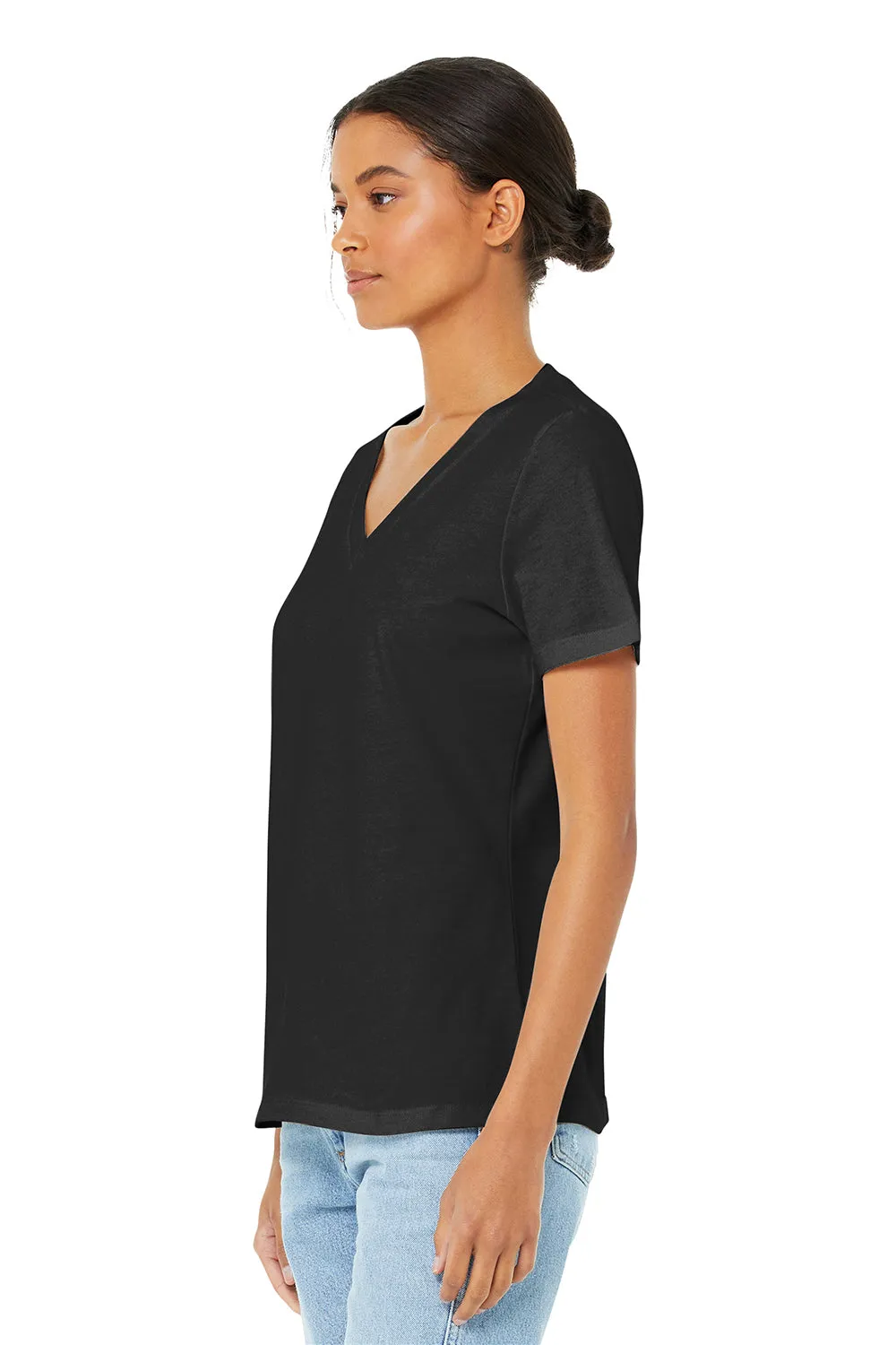 Bella   Canvas Womens Relaxed Jersey Short Sleeve V-Neck T-Shirt - Black