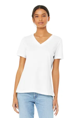 Bella   Canvas Womens Relaxed Jersey Short Sleeve V-Neck T-Shirt - White