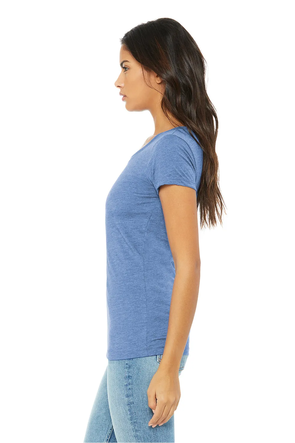 Bella   Canvas Womens Short Sleeve Crewneck T-Shirt - Blue - Closeout