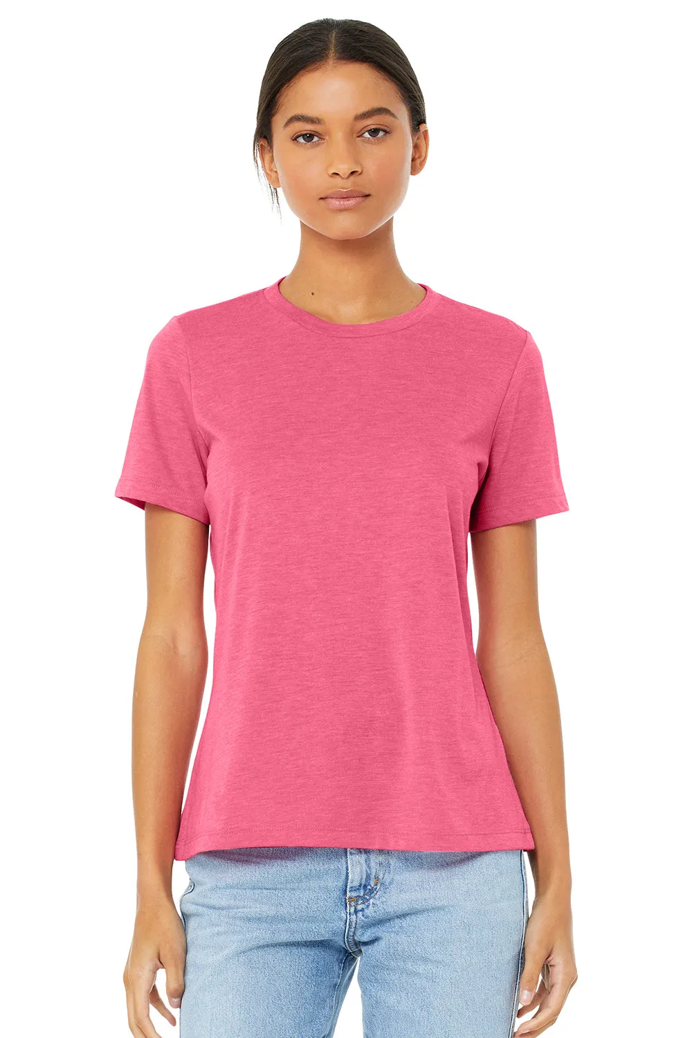 Bella   Canvas Womens Short Sleeve Crewneck T-Shirt - Charity Pink